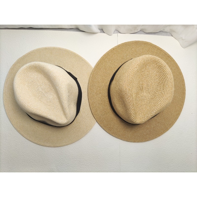 High end Fashion design men's braided straw sun protection hat, women's street top hat
