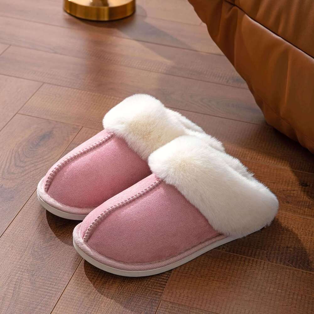 Cozy Plush Women - Slippers with Memory Foam, Non Sole, Slip On Design, Soft Indoor Bedroom Shoes for Ultimate Comfort and Relaxation