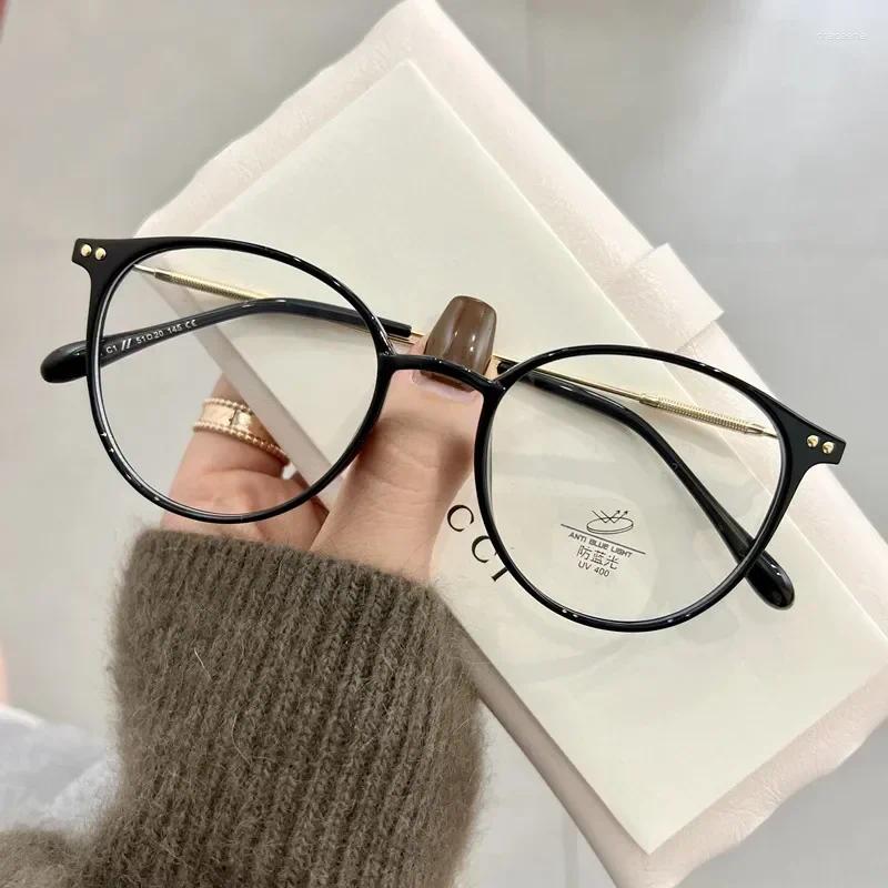 Sunglasses Round Myopia Glasses Blue Light Blocking Eyeglasses Women Men Prescription Near Sight Diopter 0