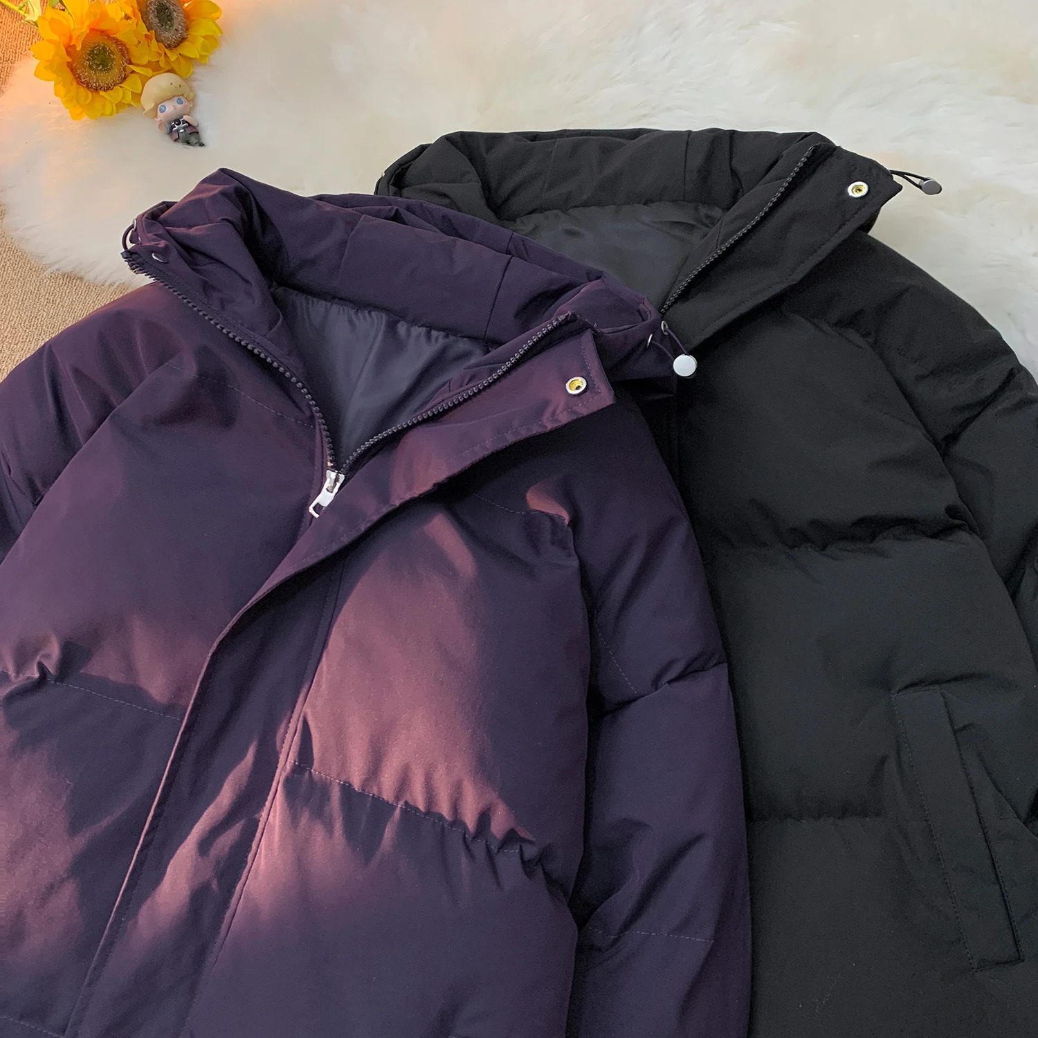 LAPPSTER Waterproof Winter Coat Y2k Solid Harajuku Puffer Jacket Men Oversized Black Bubble Korean Fashions Hooded Parkas 241024