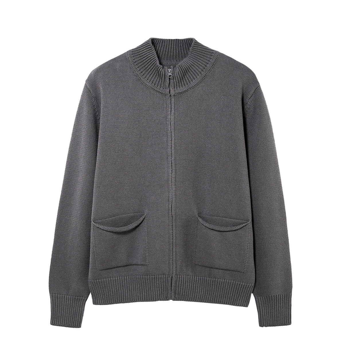 2024 new designer simple thick half high neck knitted men's clothing 2024 autumn and winter men's workwear jacket cardigan 2703