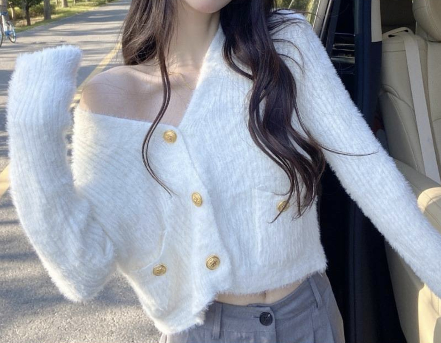 Xiaoxiangfeng Imitation Mink Fur Short Sweater Jacket For Women Autumn Winter New Style Gentle And Lazy Knit Cardigan Top F1028#38
