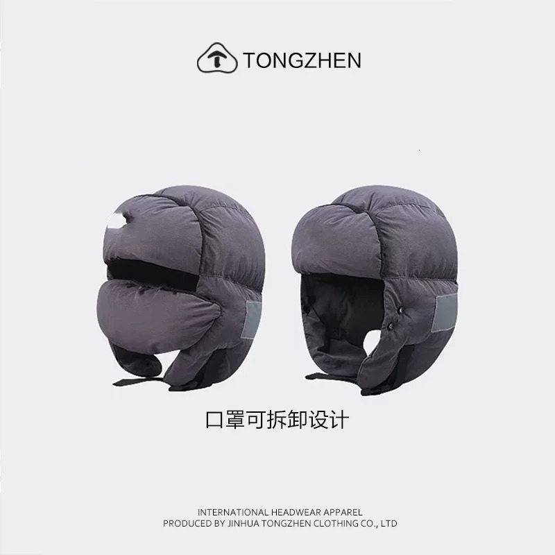 Mens waterproof winter hat Hunter bomber hat warm wool thread earmuffs hat cold weather skiing snow 241025