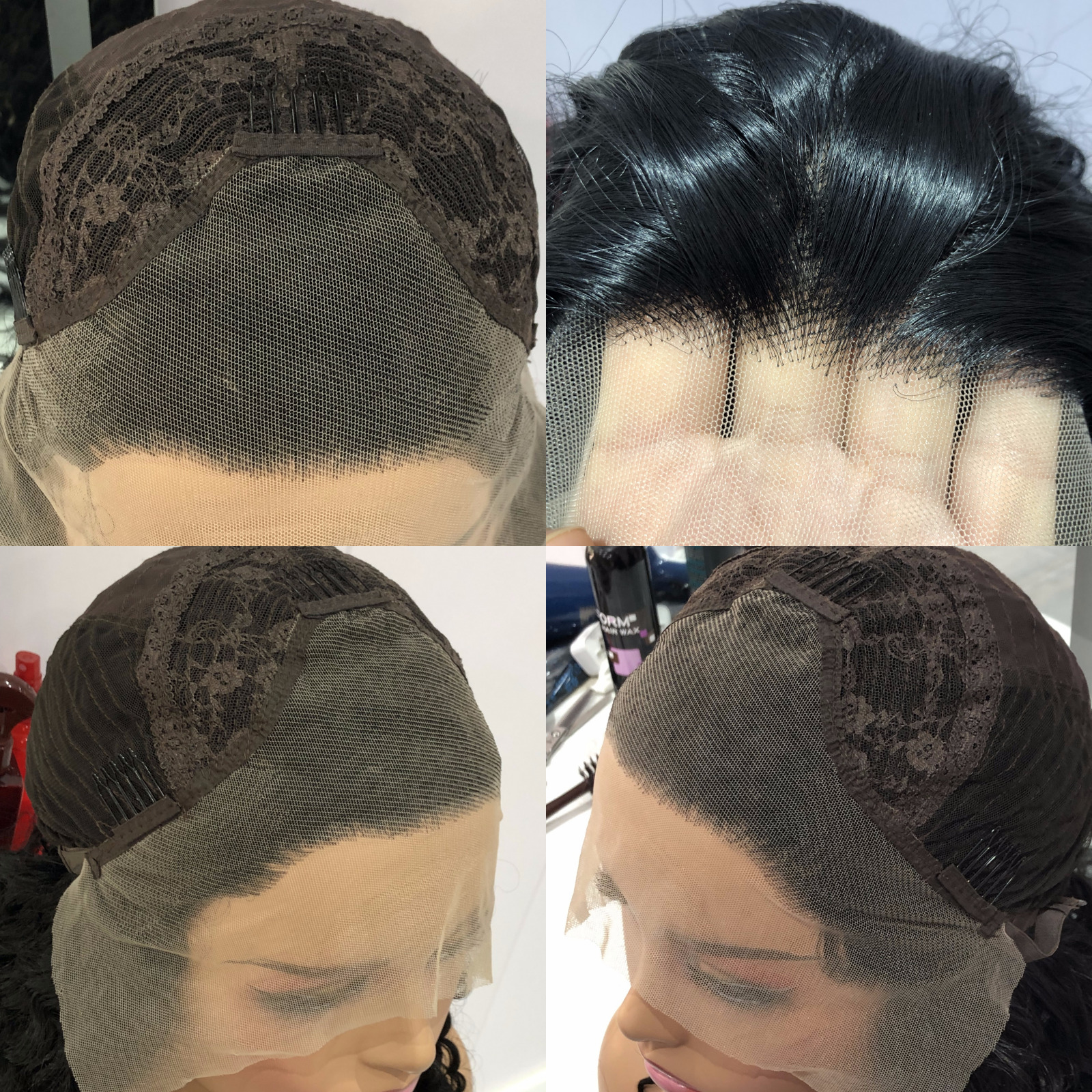 Deep Synthetic Lace Front Wig Glueless Frontal Long Hair Afro Kinky Curly Wigs for Black Women Party Daily