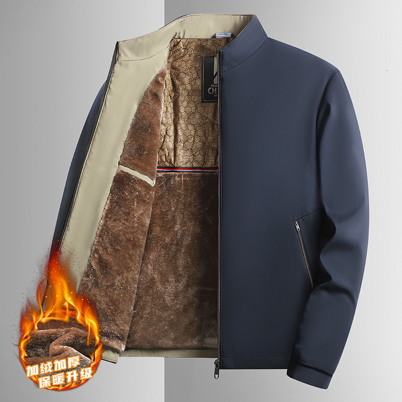 2024 new designer plush winter casual graphene dad jacket suitable for thick and warm men's clothing