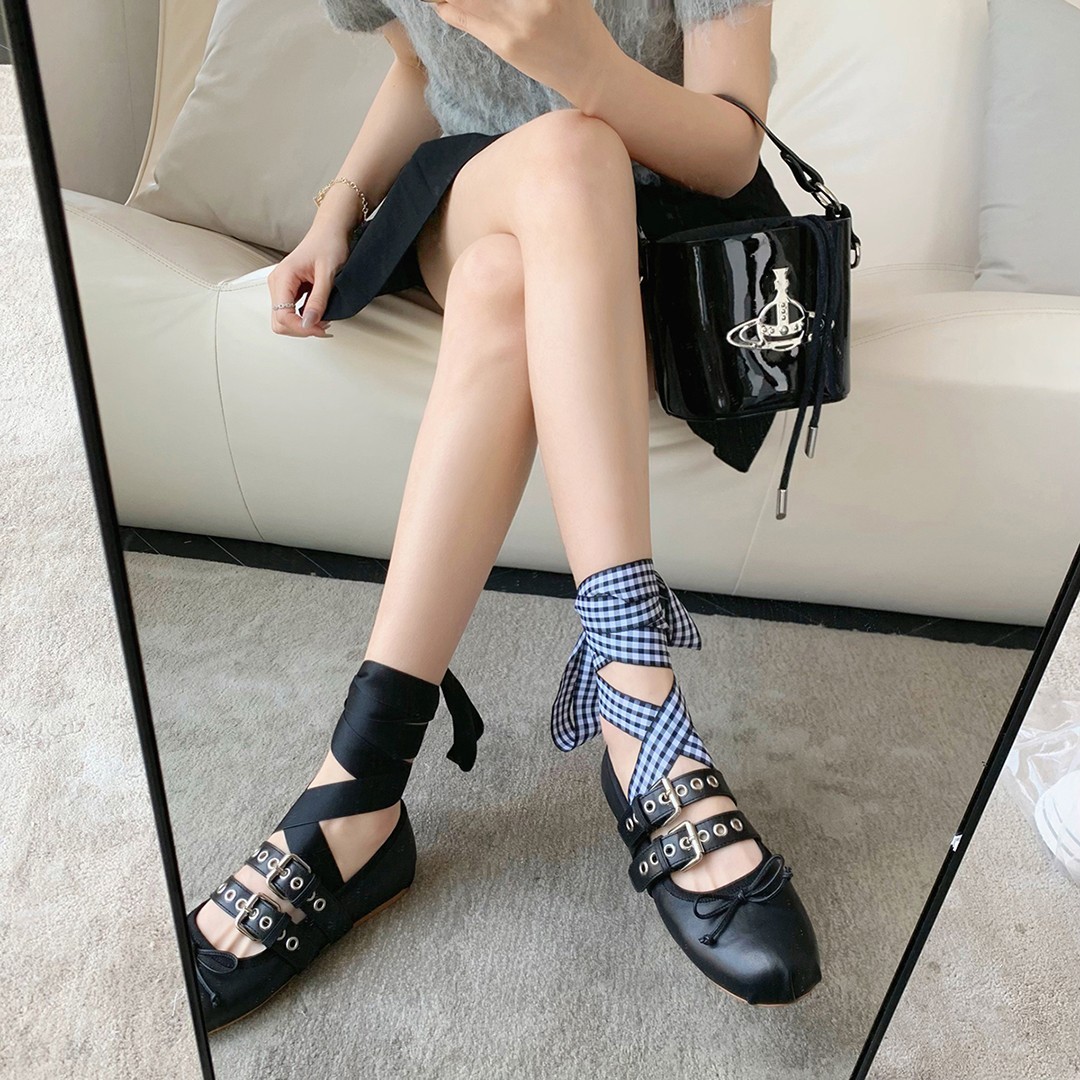 Women's French Retro Bow Shallow Ballet Shoes
