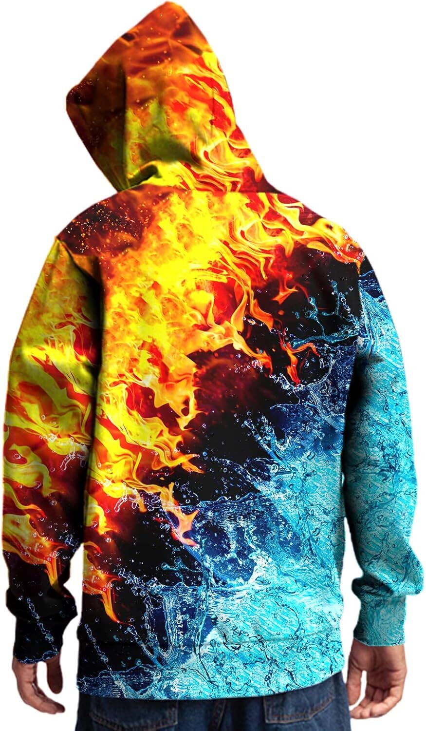 Hoodie for Mens Womens Unisex Novelty 3D Printed Hoodies Long Sleeve Sweatshirts for Men with Big Pockets Graphic Warm and casual