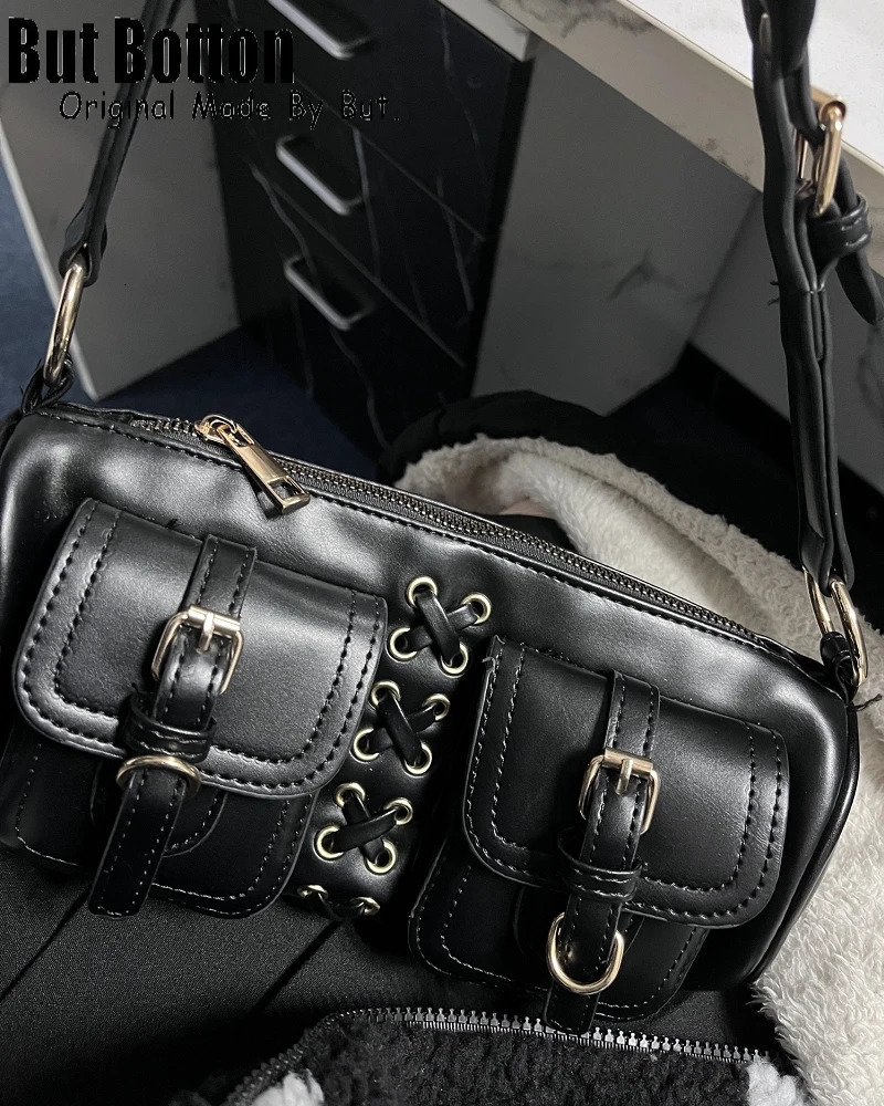 Unique Custom chain Vintage Y2K Girl Women Bag Gothic Lolita Single Shoulder underarm Bags Ladies Hip hop Punk Handbag Tote 241024