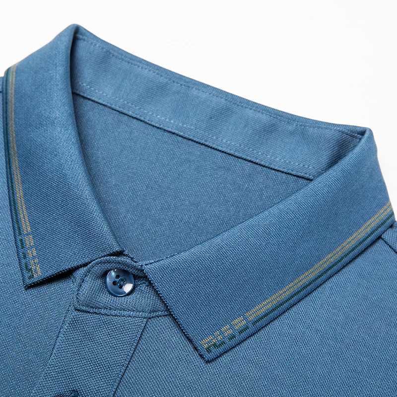 Solid Color Short-Sleeved T-shirt Mens Lapel Half-Sleeve Top 2024 Summer Versatile Business Casual Classic Polo ShirtXJ250108