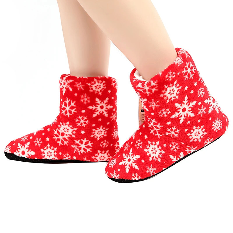 Glglgege Warm Winter Slippers Home Family Shoes Winter Snowflake Snow Slippers Shoes Comfort Casual Boots bottes femme 241025