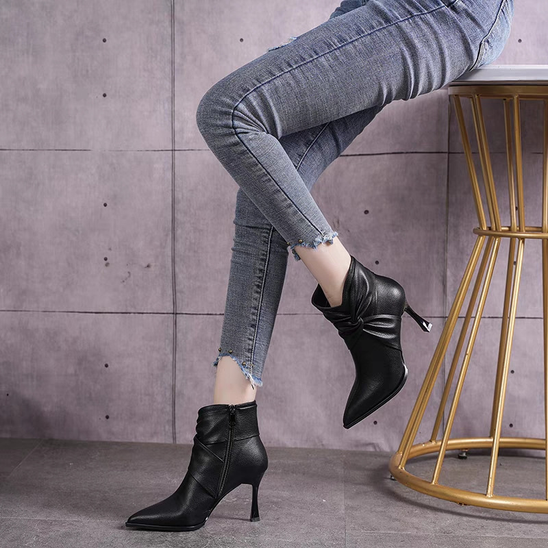 Fashion Boots for Women: Chic 2024 Pointed Toe High Heels in Black and Khaki - Free Shipping d2cb