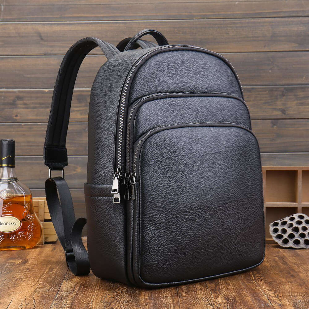 new first layer cowhide leather mens backpack 17 inch laptop bag large capacity school business daypack vintage travel rucack