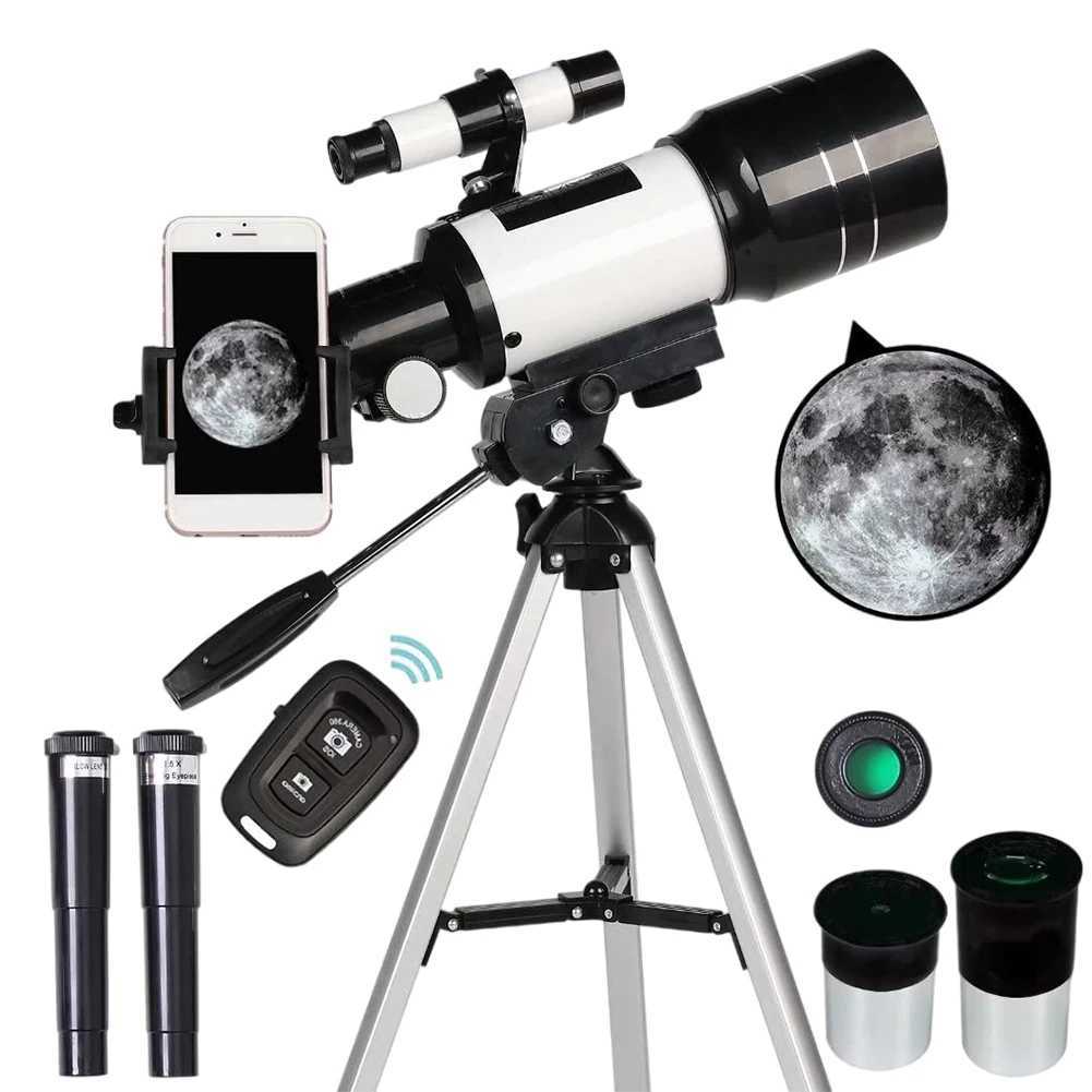 Travel Telescope 300mm Portable Telescope 70mm Aperture Refractor Astronomical Refracting Telescope for Astronomy BeginnersXJ241028