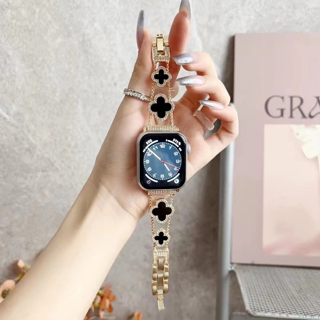 Metal Dia Straps for Apple Watch Bands 49mm 45mm 38mm 40mm 42mm 44mm Women Bling Slim Glitter iwatch Series Ultra 9 8 7 6 5 4 3 SE free shipping