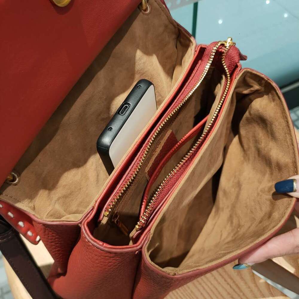 Ins Chic Fashion Genuine Leather Shoulder Bag For Women Thick Sewing Handmade Female Messenger Roomy Crossbody Bags White