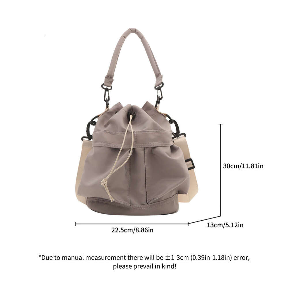 Tote Women Shoulder Nylon Waterproof Large Capacity Handbag Drawstring Crossbody Bag