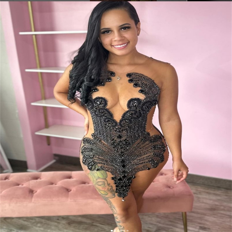 Absolutely Gold Prom Dresses With Beaded Crystal Black Girl African Cocktail Dresses Women Evening Birthday Homecoming Dress Graudtaion Vestio De Gala