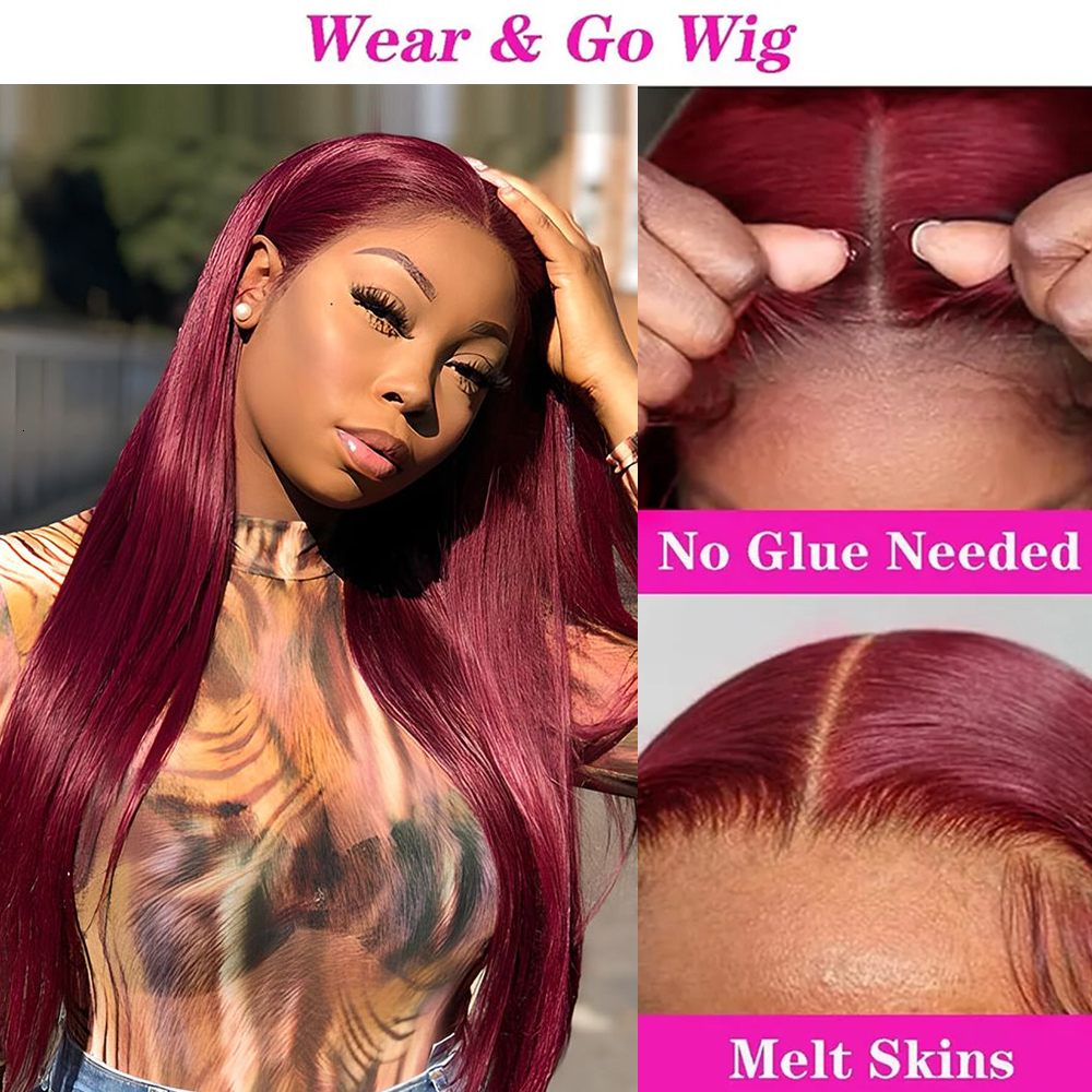 30 36 Inch Bury 13x6 Hd Frontal 100% Human Hair Wig Colored Cheap Bob Bone Straight Lace Front Wigs On Clearance Sale