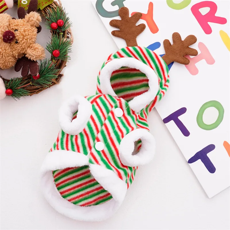Dog Warm Jumpsuits Winter Fleece Pet Overalls for Small Medium Dogs Cats Clothes Puppy Pamas Christmas Teddy Outfit Free shipping
