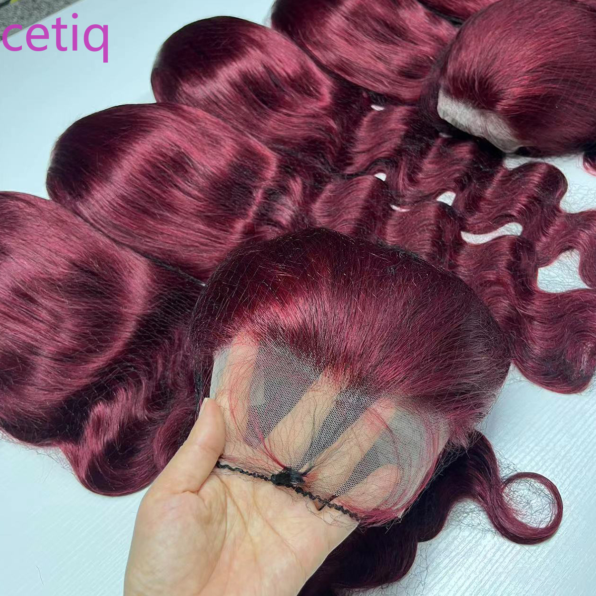 Straight 360 Wig remy 99J Bury Pre-Plucked 13x4 Colored Lace Front red Human Hair Wigs