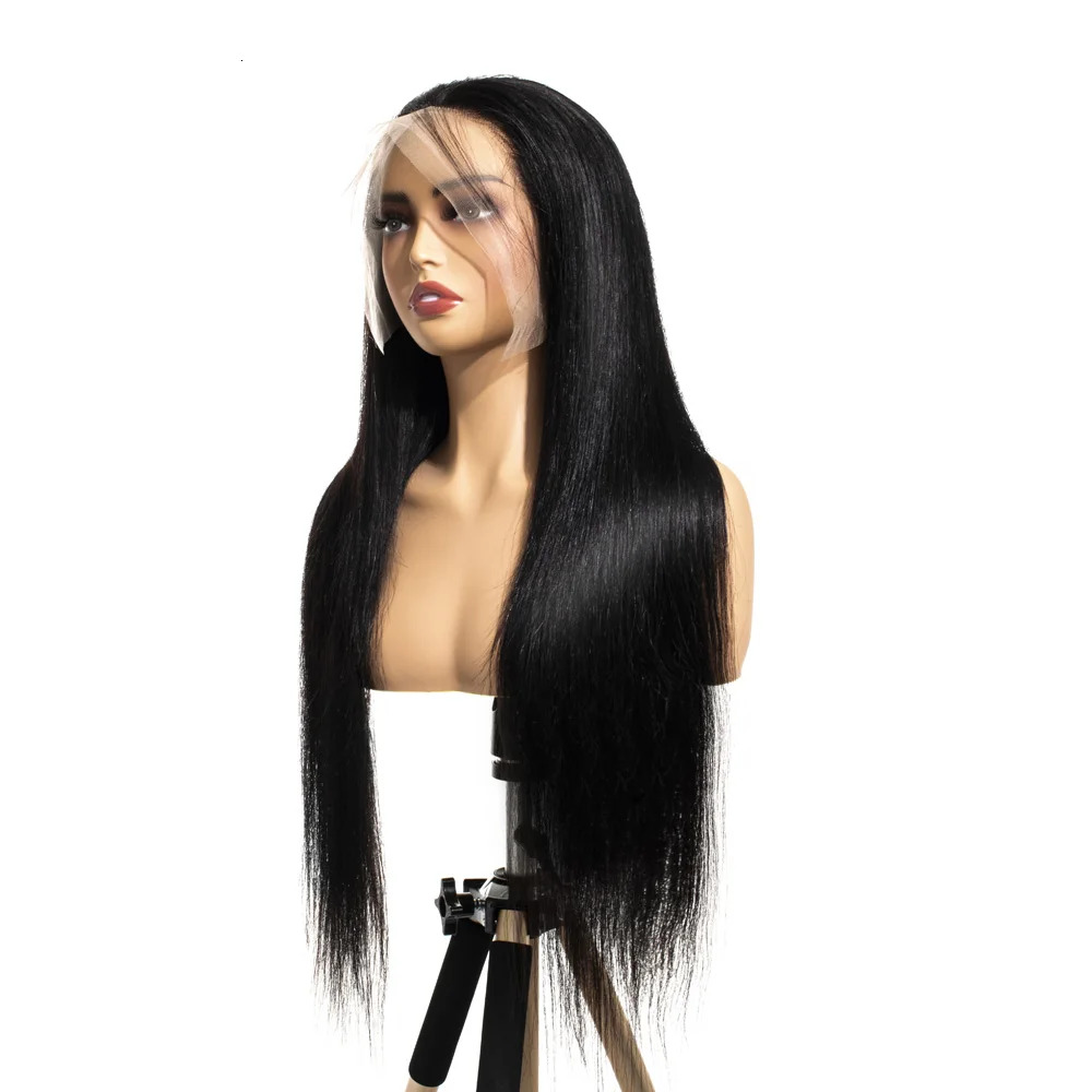 Smooth Straight 13x6 Front Pre Plucked Brazilian 360 Closure Lace Frontal Wigs Human Hair for Black Women