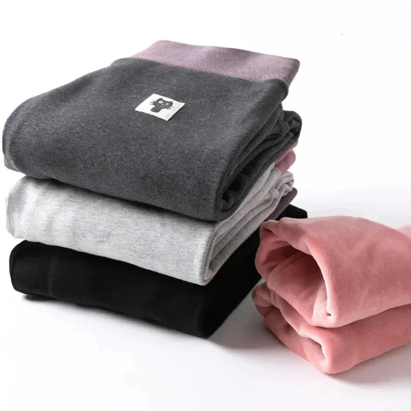 Oversized 6XL Warm Plus Velvet Legs Womens Ultra Thin Thick Pants Casual Fitness Capris High Waist Tight Pantalon Z207 241028