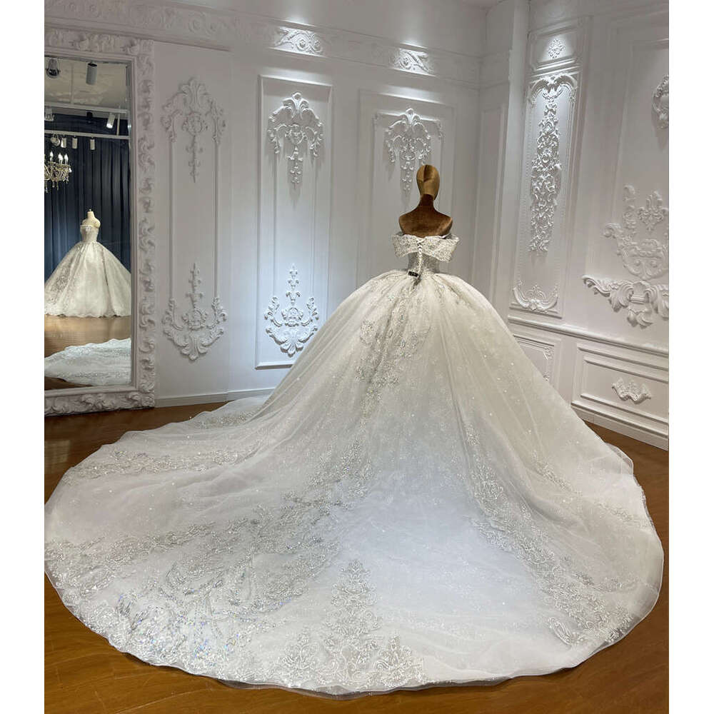 Colorful Beading Off The Shoulder New Design Bridal Ball Gown Wedding Dress