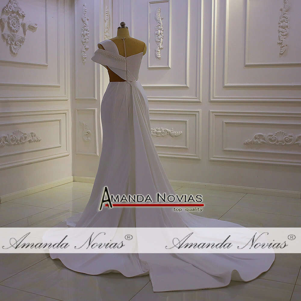 Sleeveless Sweetheart Plain Stain 2 in 1 Mermaid Wedding Dress
