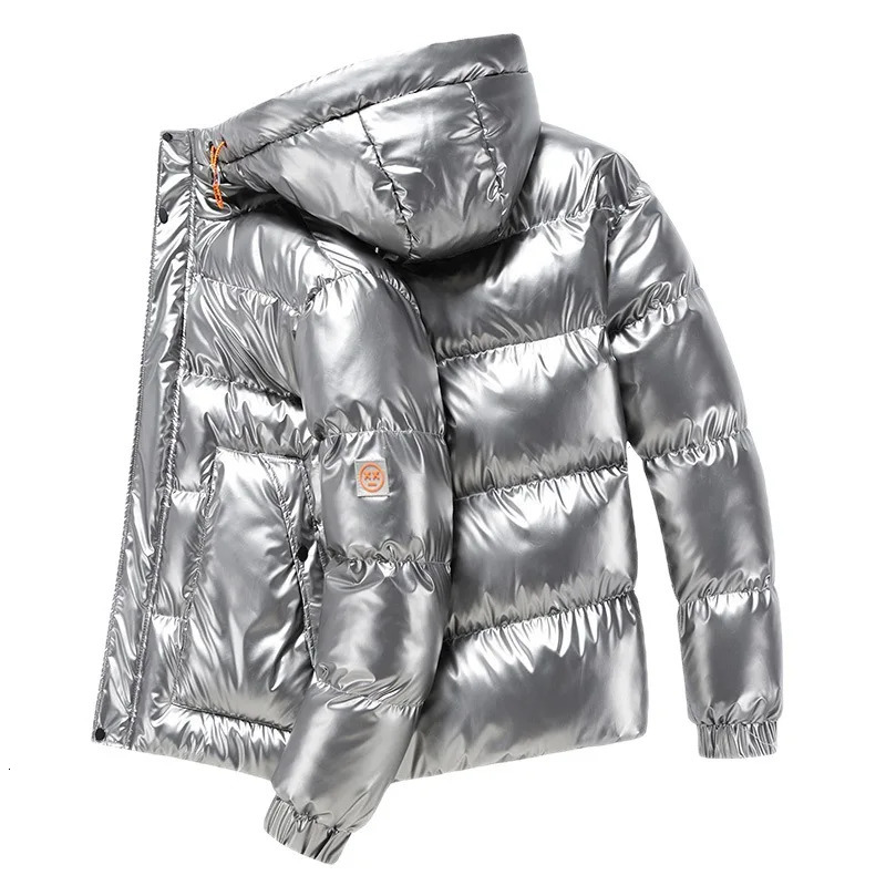 Plus size 8XL 7XL 6XL shiny coats Men Hood Warm Hip HOP winter Overcoat mens cottonpadded Parkas casual thickened Parka 241024