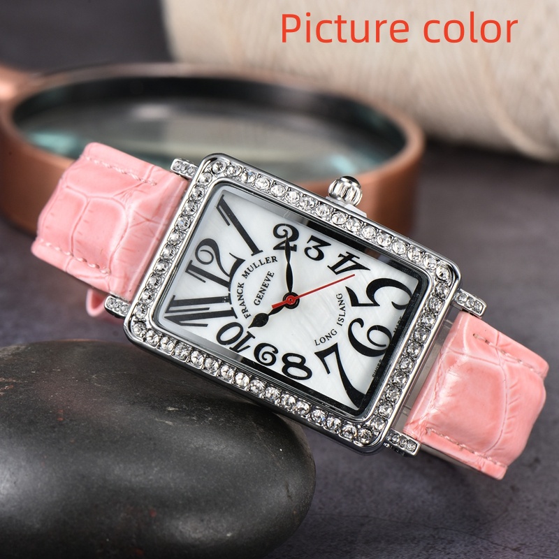 Franck WristWatches for Women 2024 New Womens Watches Three needles Quartz Watch Top Luxury Brand leather Strap Lady Fashion Diamond watch FM Top Quality