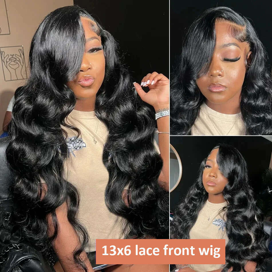Density HD Transparent x Body Wave Lace Front Human Hair Wigs Brazilian Remy inch Frontal For Women
