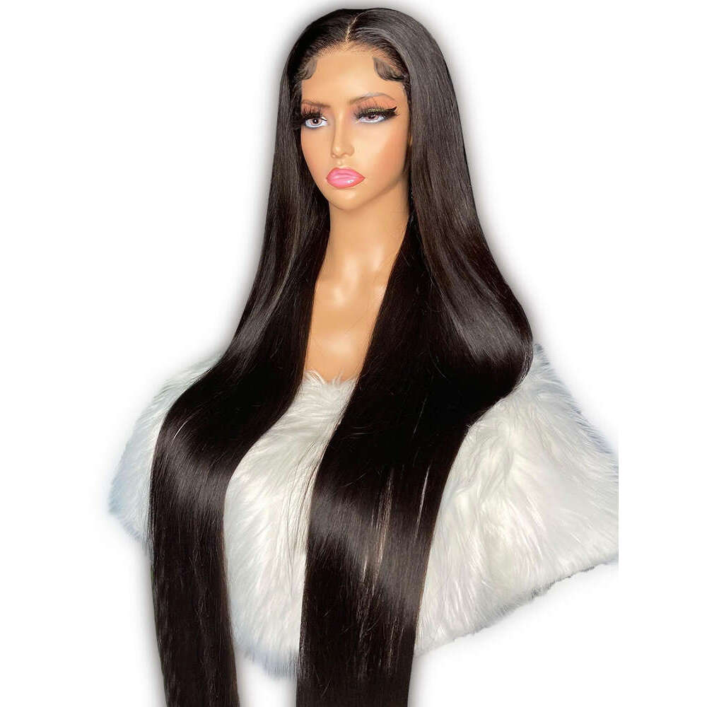High Density HD Lace Frontal Wig x Human Hair Brazilian Straight Wigs For Women Preplucked