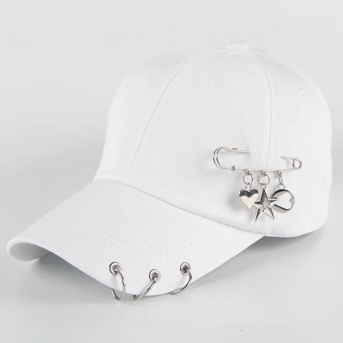 Fashion hip hop cotton baseball cap Creative Piercing Ring Caps Punk Adult Casual Solid Adjustable Unisex hat hats 241025
