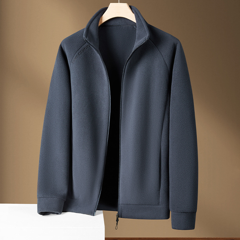2024 New Designer Women's Zipper Open Hoodie Men's Stand up Collar Solid Color Casual Autumn/Winter Couple Wool Jacket