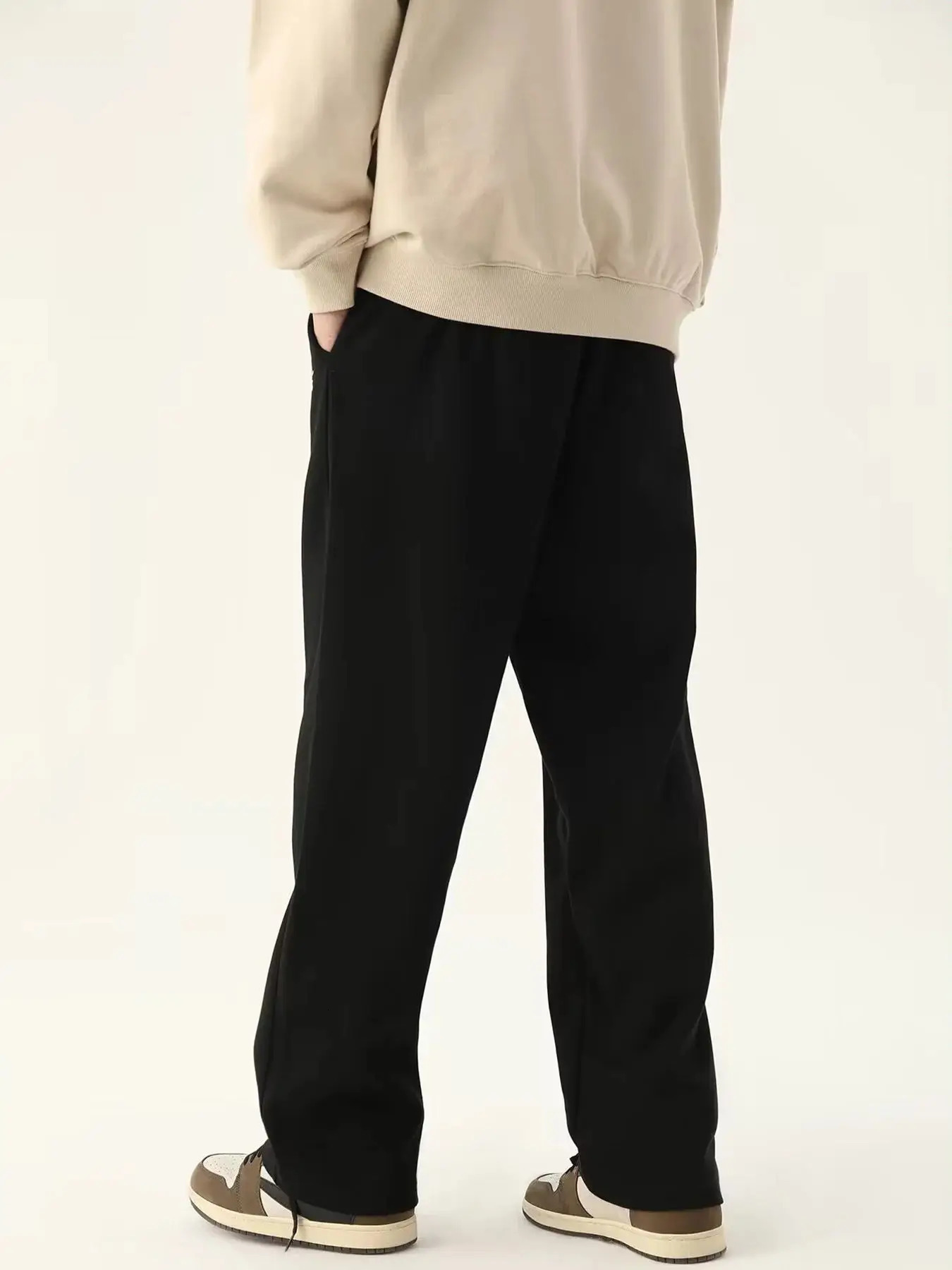 Mens Casual Pants Autumn Winter Fleece Sweatpants Men Running Jogger Sports Gym Trousers Fashion Solid Color Workout Long 241024