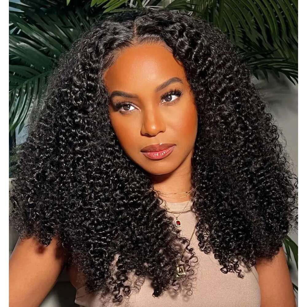 Kinky Curly Wigs Human Hair x HD Lace Frontal Wig Afro Glueless Front Closure Sale