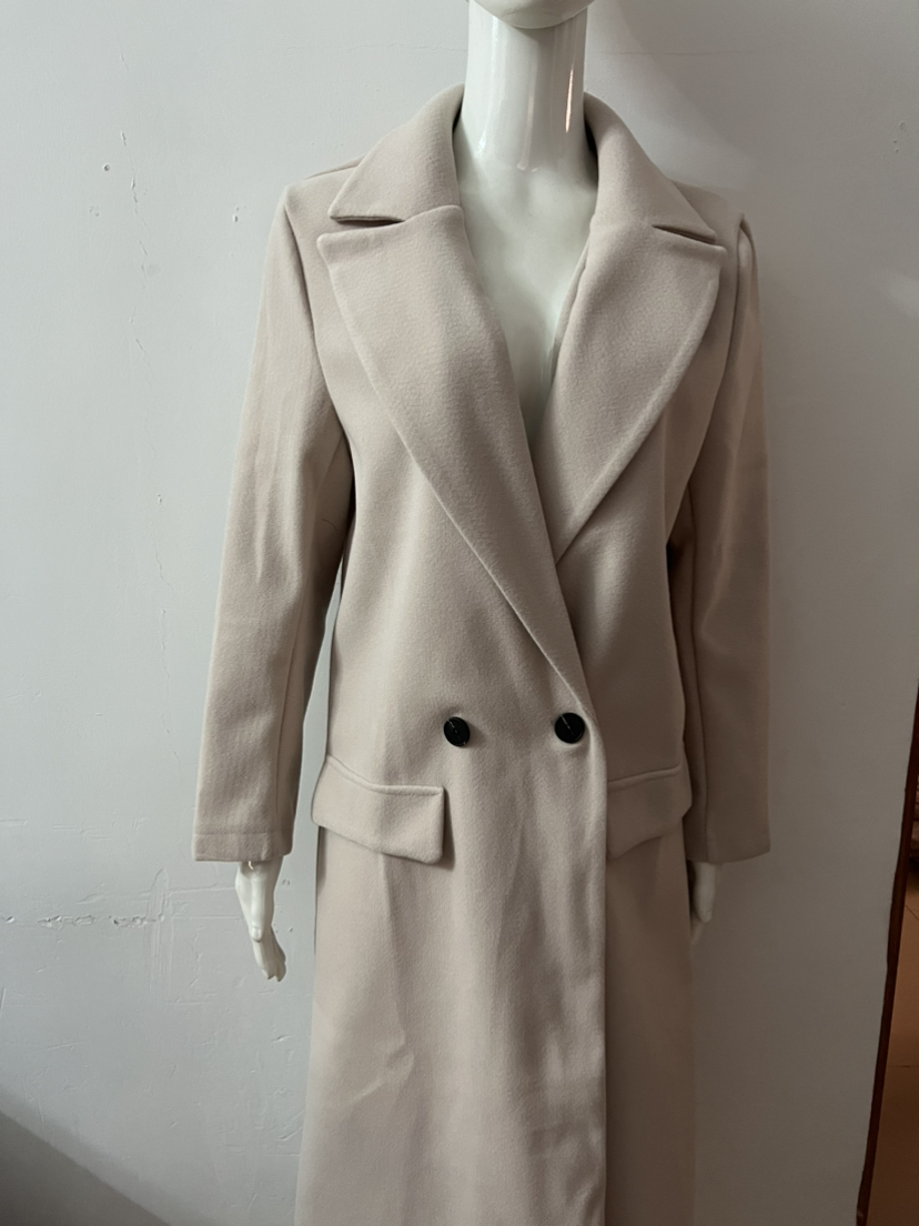 Women's Wool Designer Womens Coat Jackets & Blends Winter Coats Trench Jacket Autumn Single Breasted Solid Color Slim Long Windbreaker