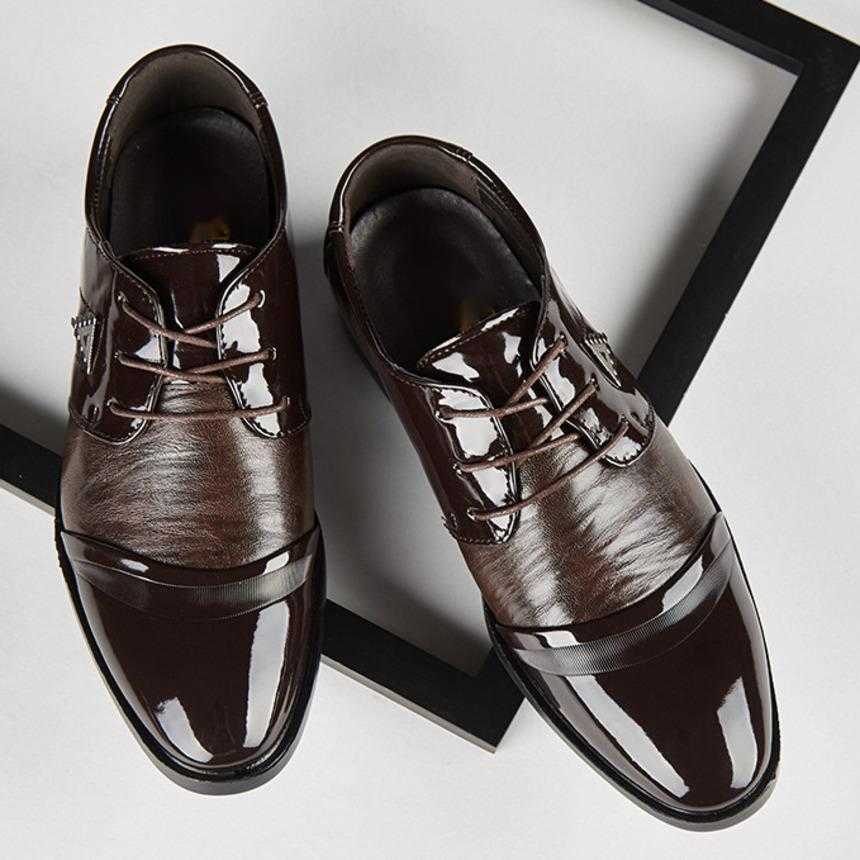 Men Dress Shoes Spring New Leather Shoes Mens Business Dress Wedding Shoes Lace Up Pointed Single Dressing Shoes 241009