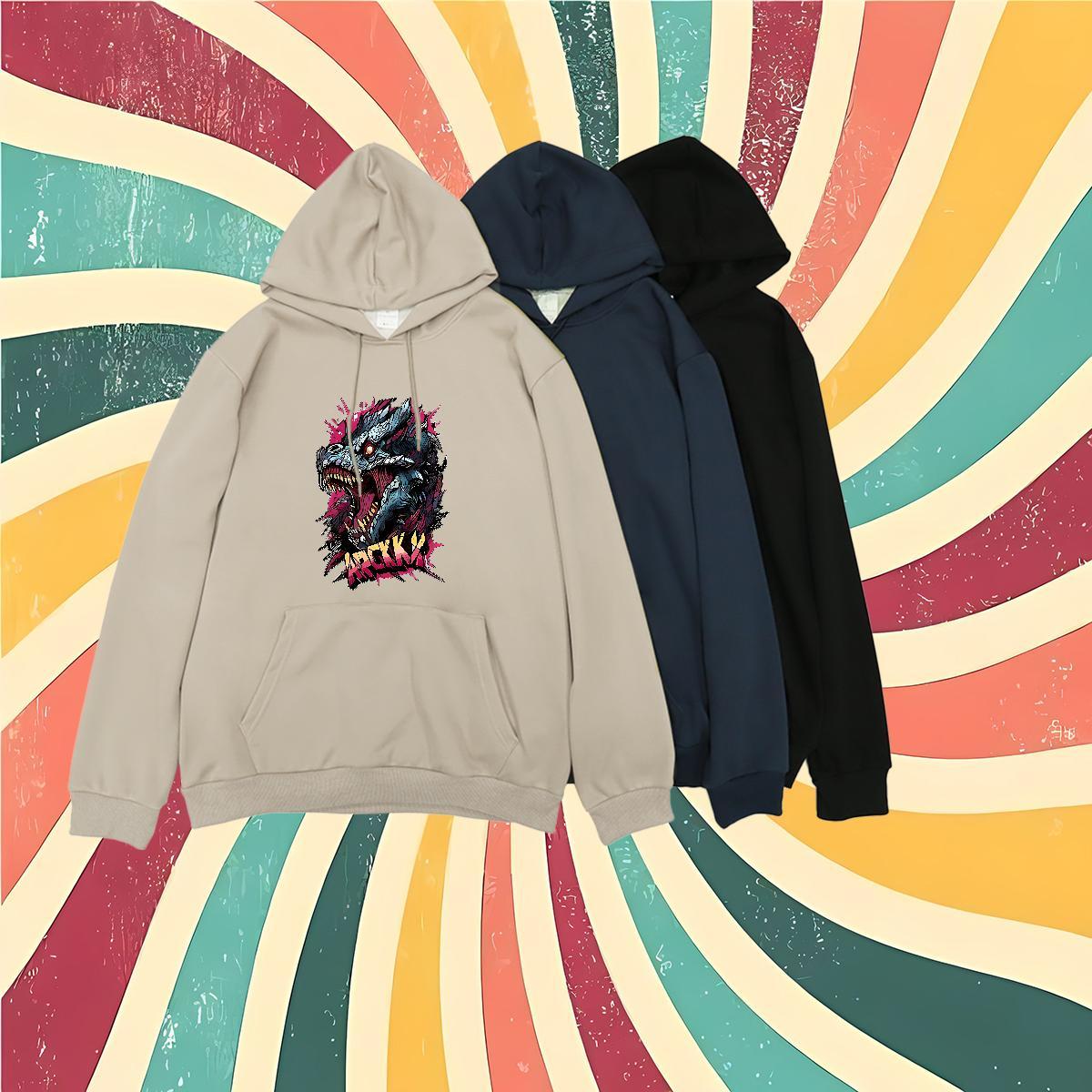 2024 DIY Men's Hooded Sweatshirt Black Oversized Popular Men Tops Hoodie Pullover Hoodie Hip Hop Tech Fleece Breathable Drawstring