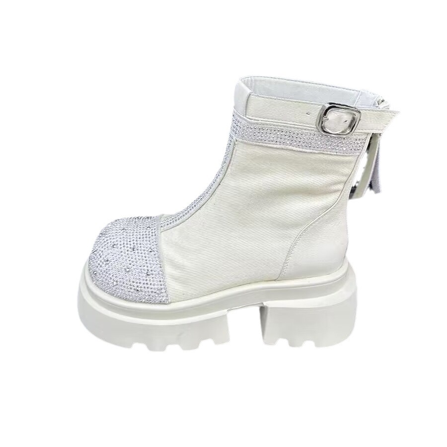 Women Fashion Boots:Thick Sole Increase Height Martin Boots Diamond Design Winter,Black/Beige/Light Tan,Free shipping