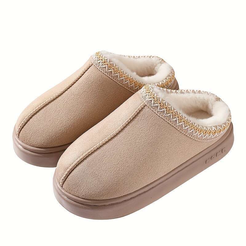 Men's Fashion Unisex Couple's Indoor/Outdoor Warm Cotton Slippers, Simple Style, No Fleece Fabric, Fabric ing, Rubber Sole, Round Toe, for A