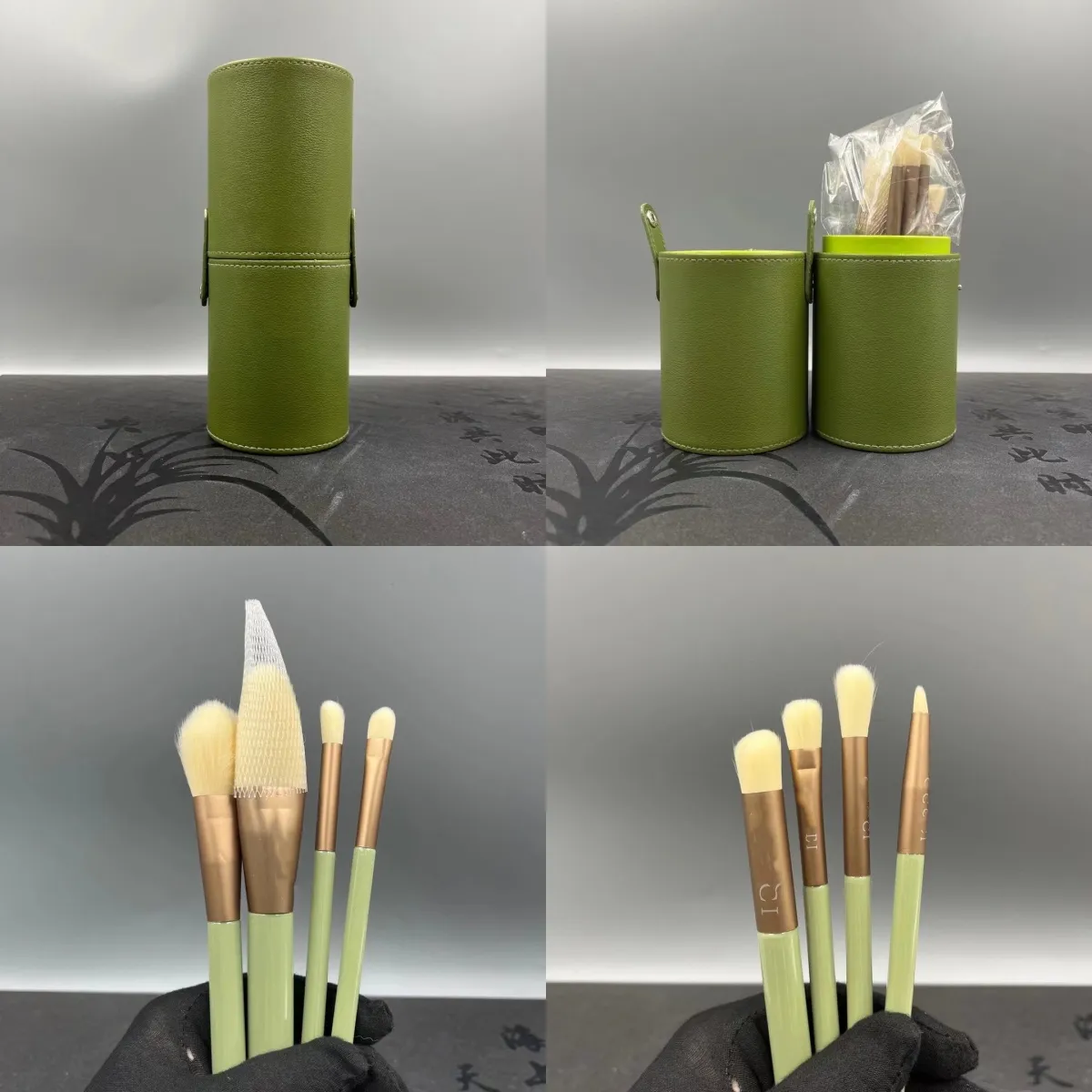 Makeup Brush Designer Round Bucket 8Pcs/Set Tool Blush 3 Eye Shadow Palette Face Cream Power Foundation Multipurpose Cosmetic Brushes Set Es es