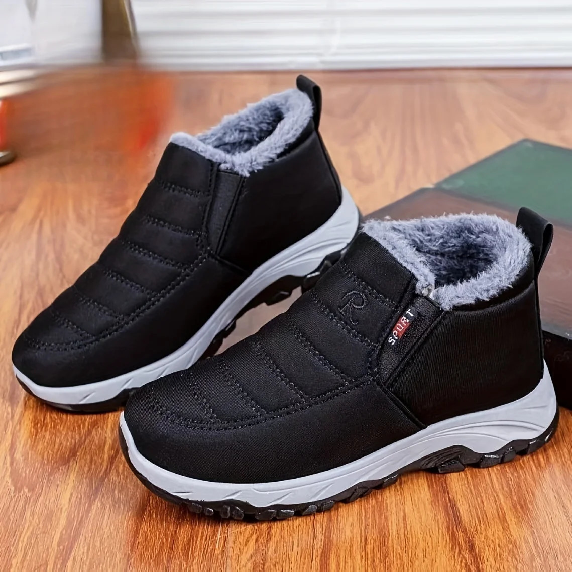 Womens Fleece Lined Snow Boots Winter Warm Waterproof Slip On Ankle Boots Thermal Outdoor Short Boots 241025
