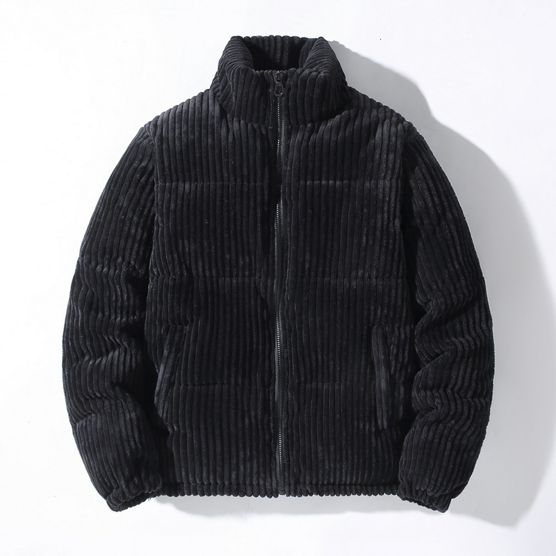 2024 new designer winter corduroy thick warm men's cotton jacket, teenage student lambing wool top