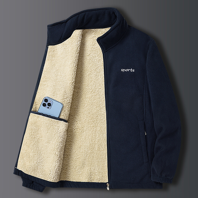 2024 Autumn/Winter New Designer Thick Warm Jacket Men's Double sided Lamb Cashmere Jacket