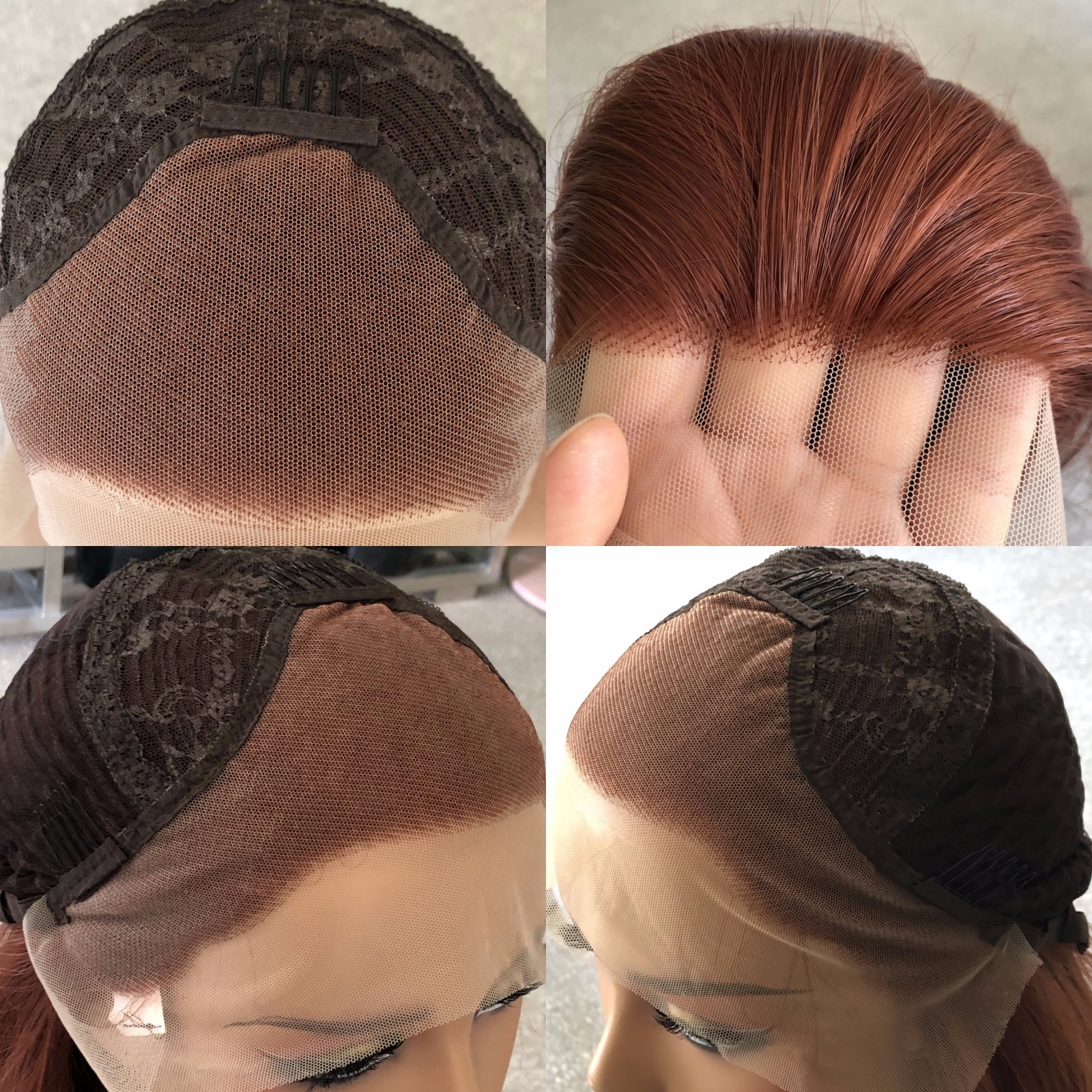 Reddish Natural Wavy Synthetic Front Wig Ginger Brown Copper Red Colored Hair Lace Frontal Wigs for Women Party