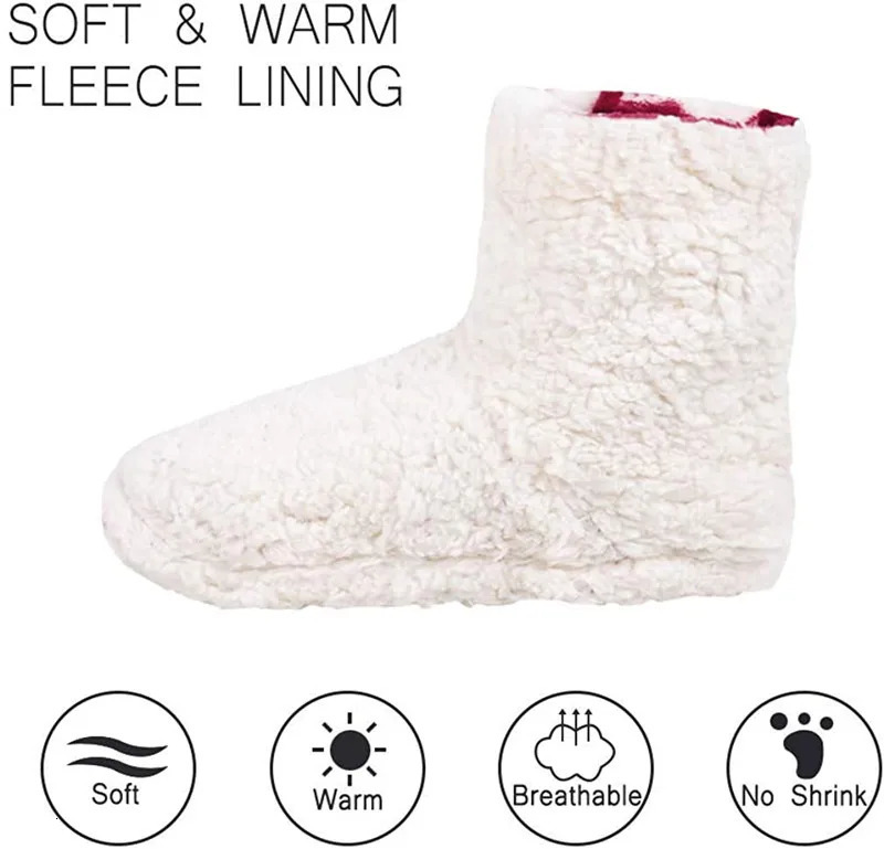 Womens Slippers Winter Floor Shoes Indoor Home Christmas Elk Fur Contton Plush Anti S Non Slip soft deer Warm Female Boots 241025