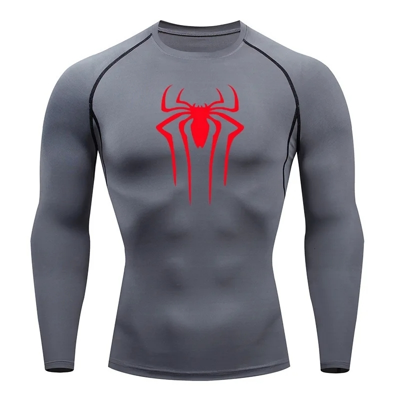 Mens sun protection sport shirt long sleeve compression second skin running training wear Rashgarda MMA 241025