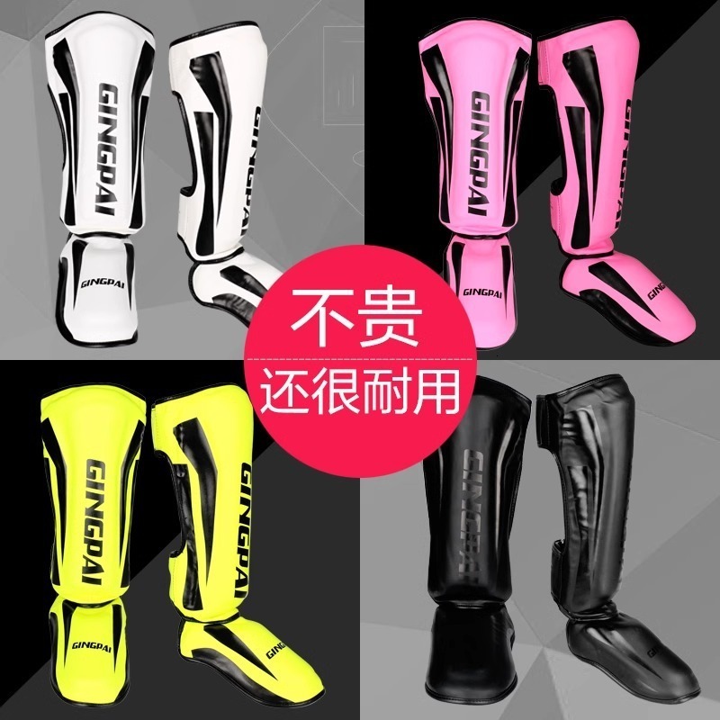 Protective Gear ZTTY Thick Boxing Shin Guards PU Leather Leg Protection Equipment Martial Arts Thai Boxing Leg Taekwondo Ankle Protector 230329