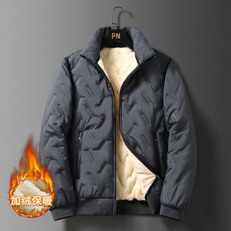 2024 New Designer Men's Lamb Fleece Warm and Windproof Thick Jacket with Wool Cotton Jacket Winter